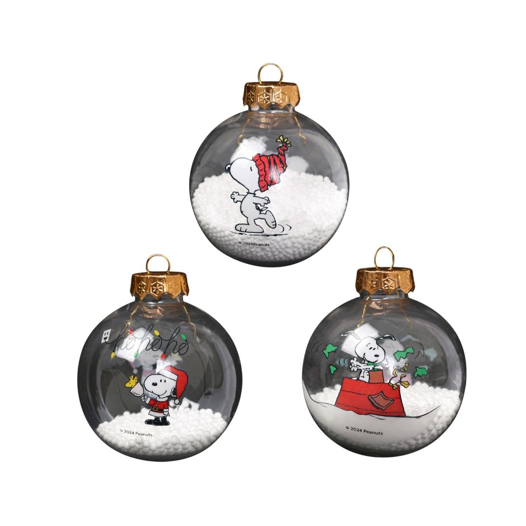 Set Bolas Navidad Arbol Snoopy X3 unds 8cm Modelo 4 0