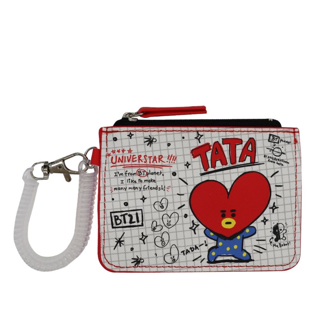 Tarjetero BT21 Tata Line Friends Diseño KPop Kawaii 12x8.5 cm 0