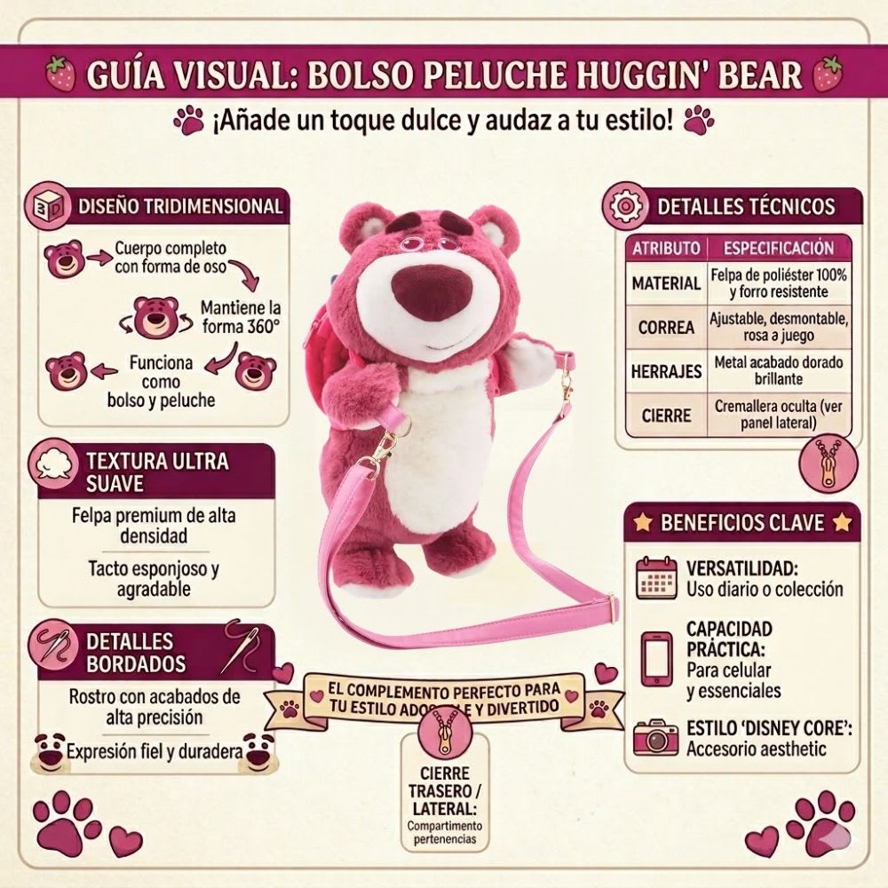 Cartera Bolso Peluche Lotso Toy Story Disney Store2