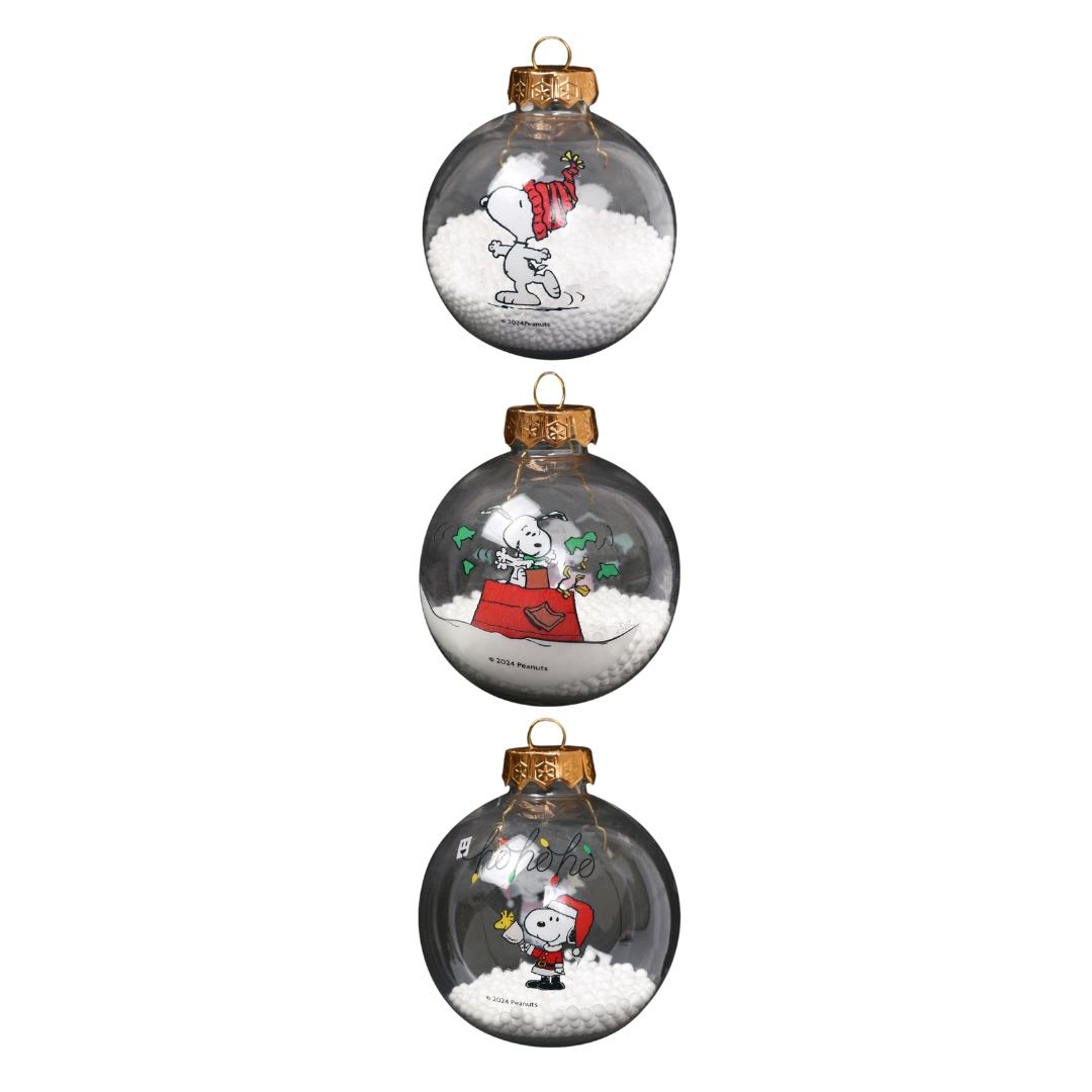 Set Bolas Navidad Arbol Snoopy X3 unds 8cm Modelo 42