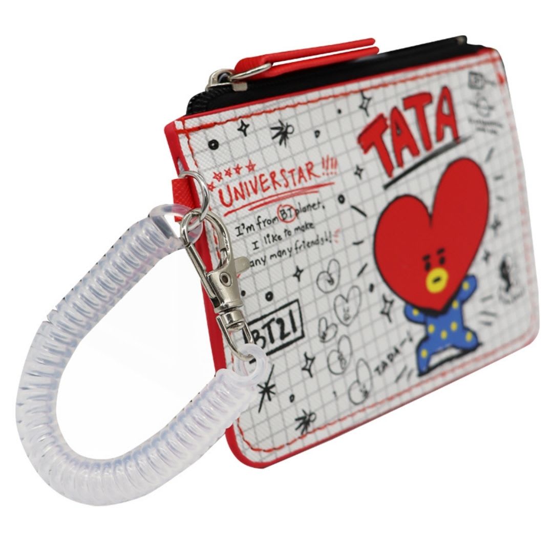 Tarjetero BT21 Tata Line Friends Diseño KPop Kawaii 12x8.5 cm2