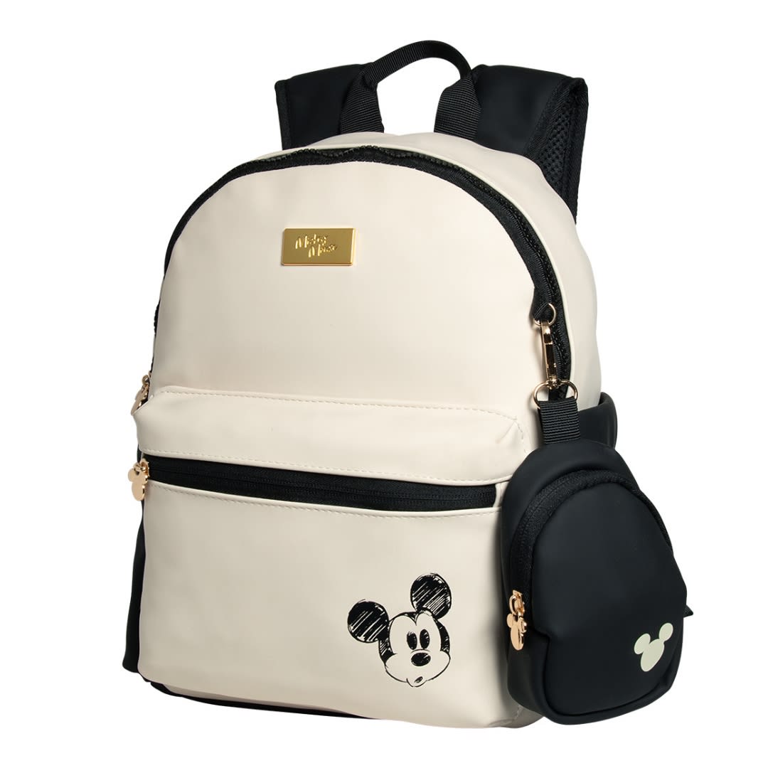 Mini Mochila Mujer Mickey Mouse Black & Cream Limited Edition Disney Con Monedero3