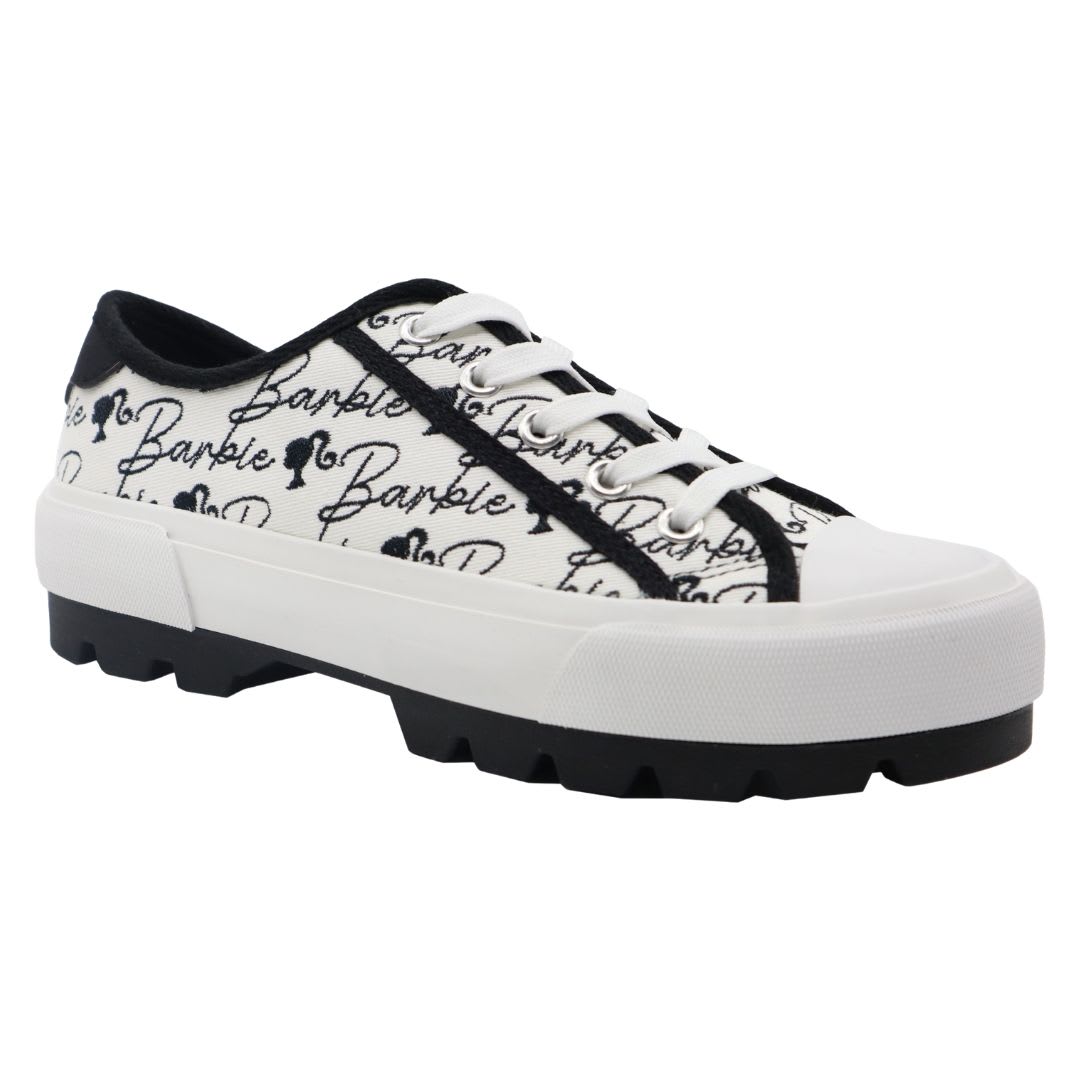 Zapatillas Urbanas Mujer Barbie Blanco y Negro3