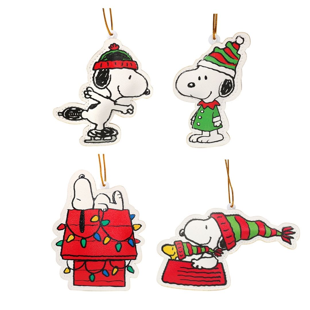 Set de adorno arbol navidad Snoopy X4 unds 12cm 0