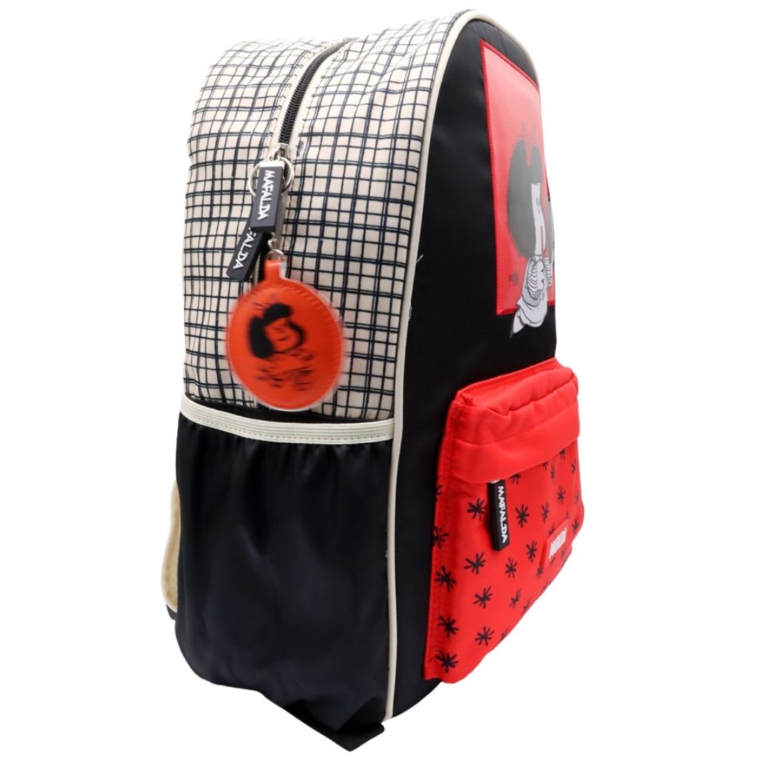 Pack Escolar Mochila Mafalda Rojo Oficio2