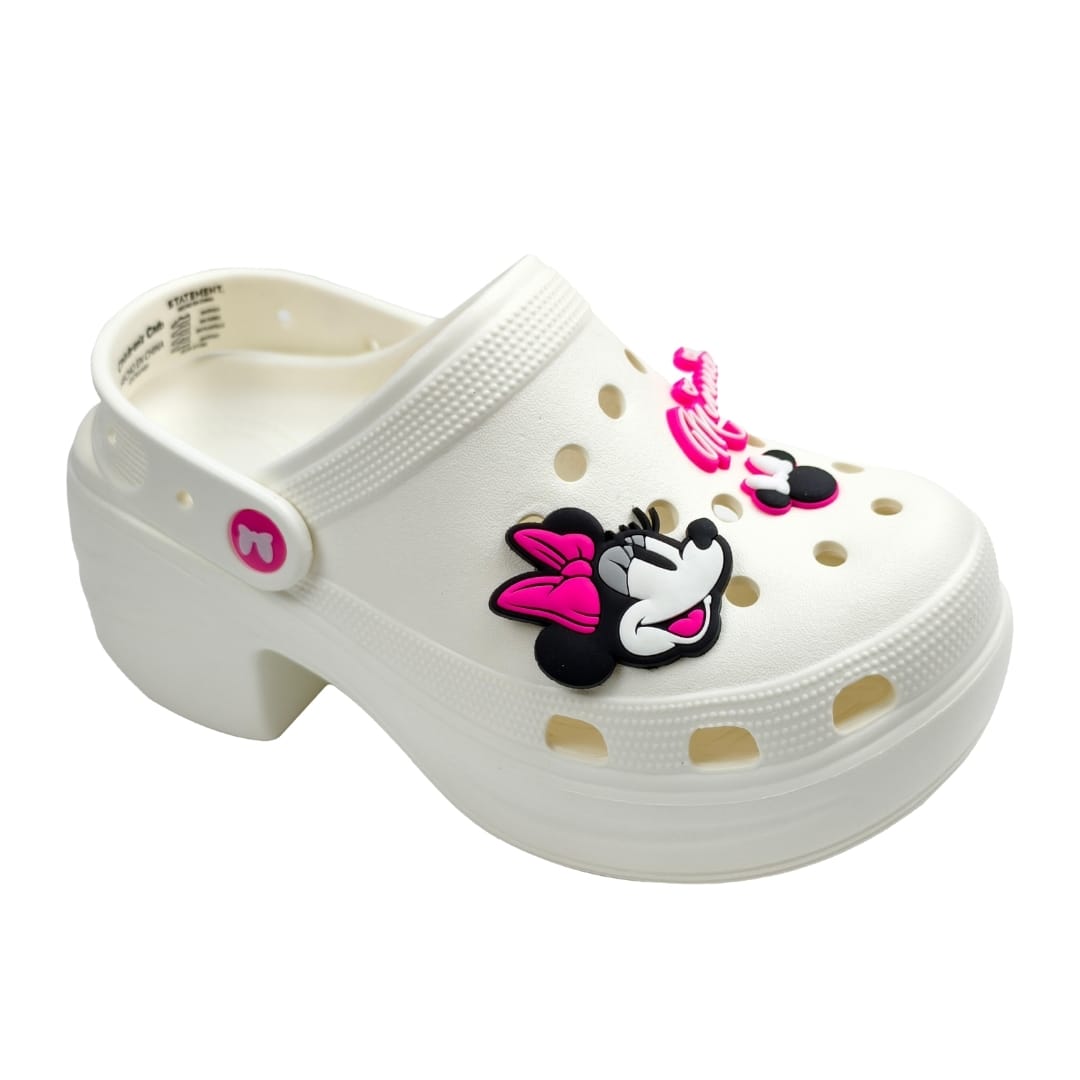 Sandalias Clog Mujer Plataforma Minnie Mouse Beige 0