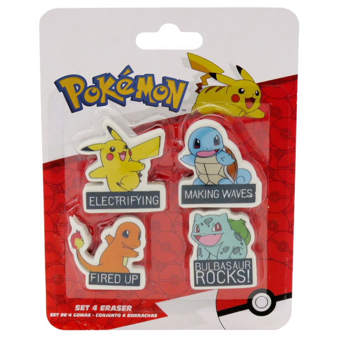 Set Escolar de borradores X4 Pokemon2