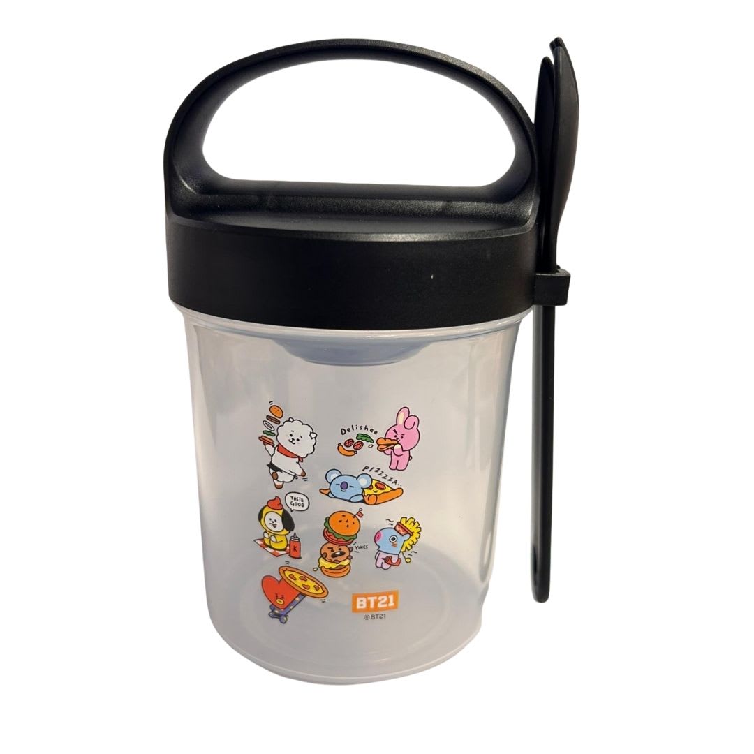 Contenedor BT21 con Cuchara Personajes Completos KPop Kawaii 560 ML 0