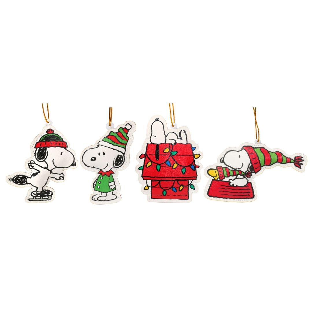 Set de adorno arbol navidad Snoopy X4 unds 12cm3