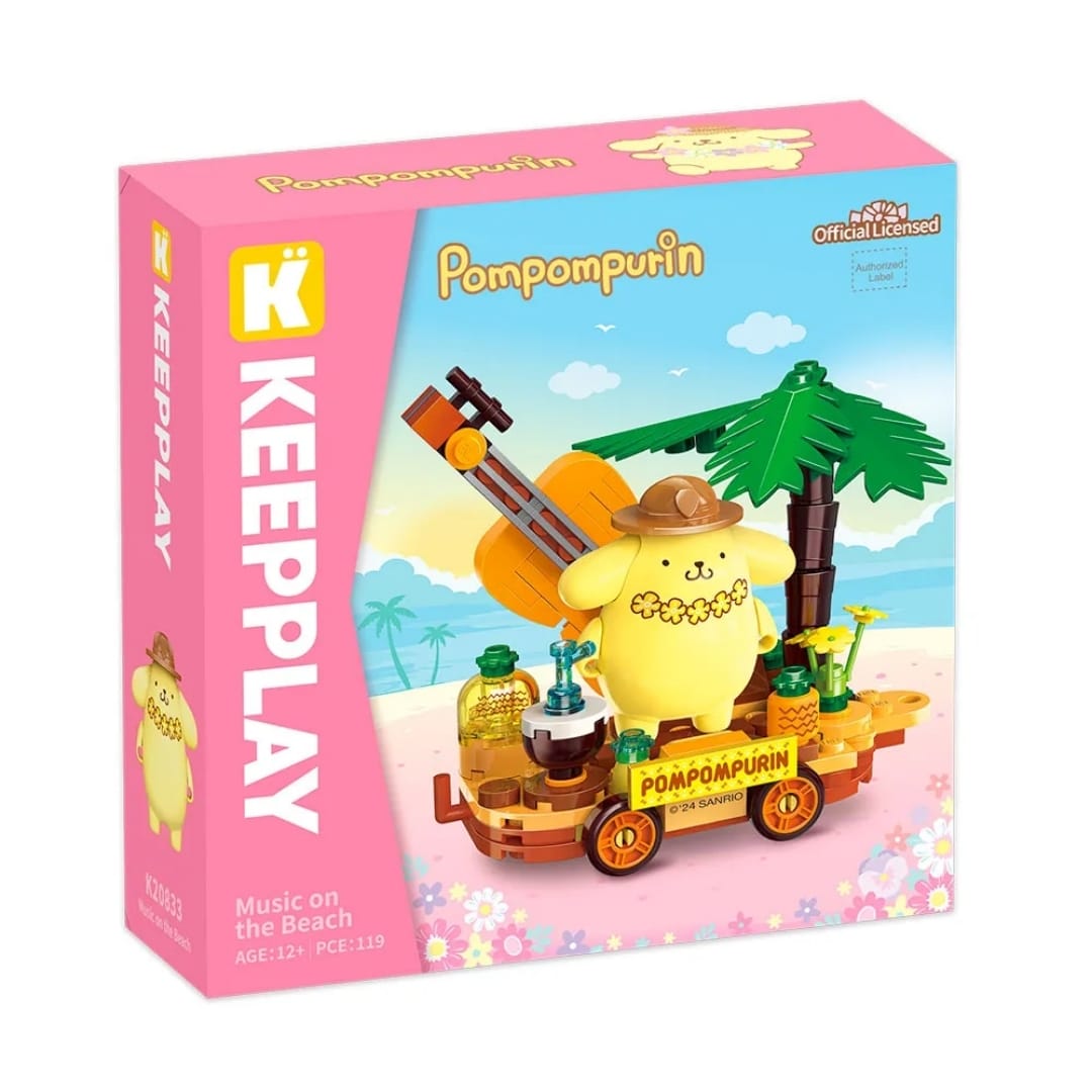 Keeppley Sanrio Pompompurin - Mini Escenario Armable Música en la Playa4