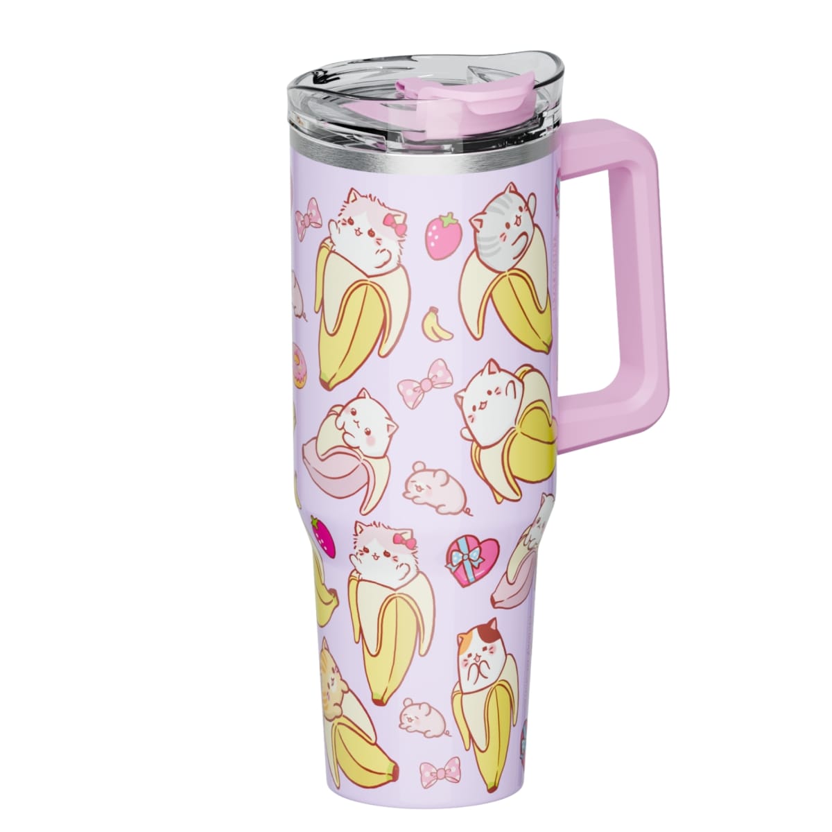Mug Termo Bananya Gatitos Gabby Chibi con asa 1200 ML 0