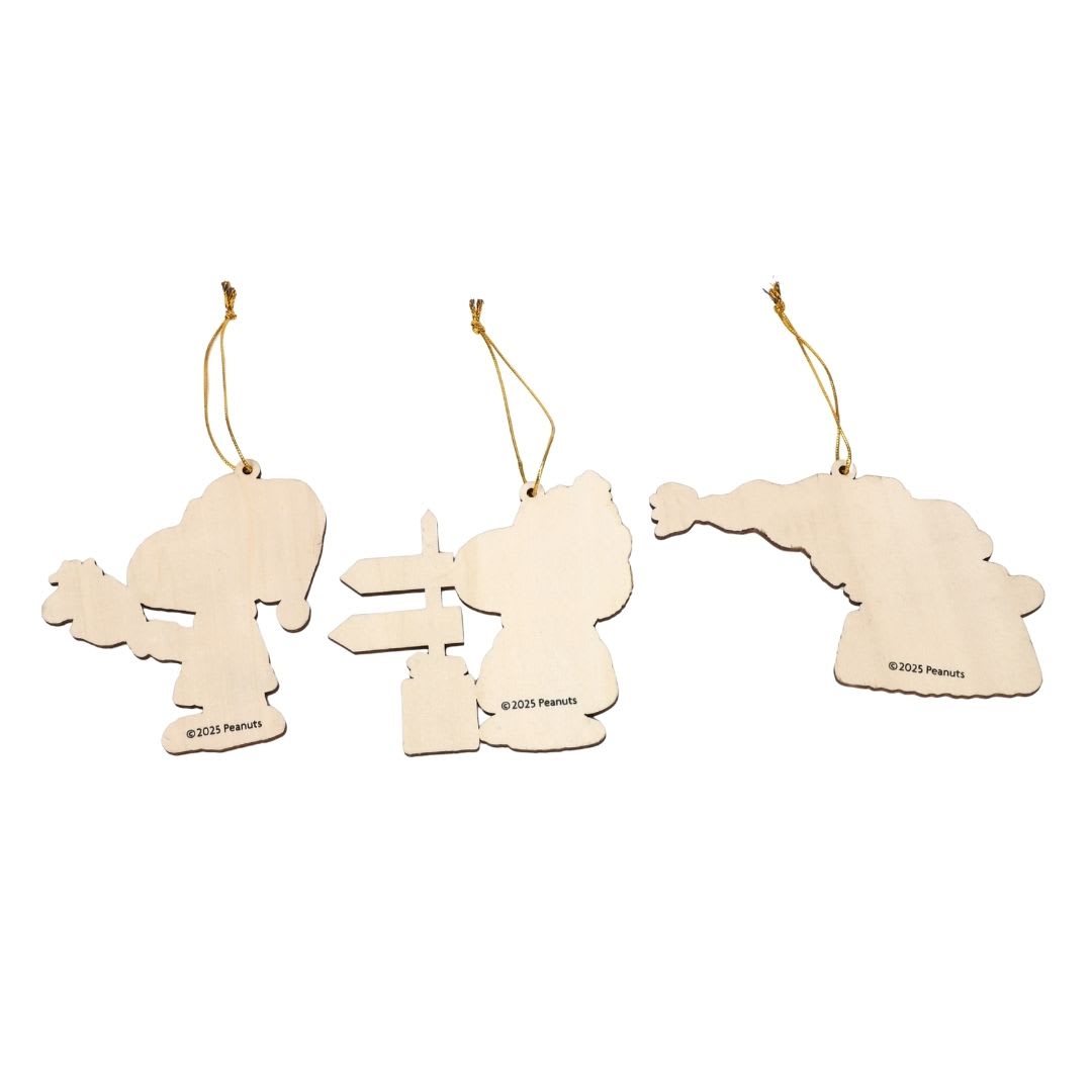 Set de adorno arbol navidad Snoopy X3 unds 12cm2