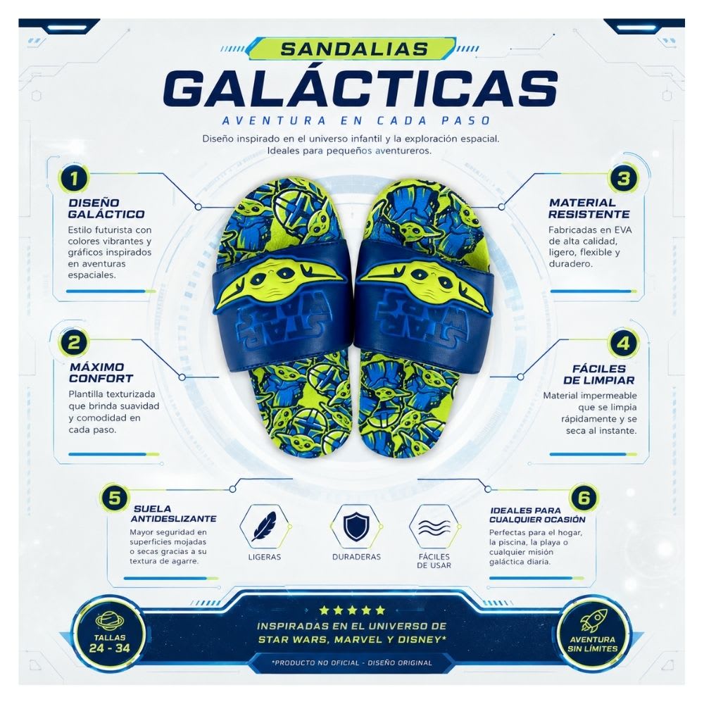 Sandalias Baby Yoda Grogu Disney Store Star wars2