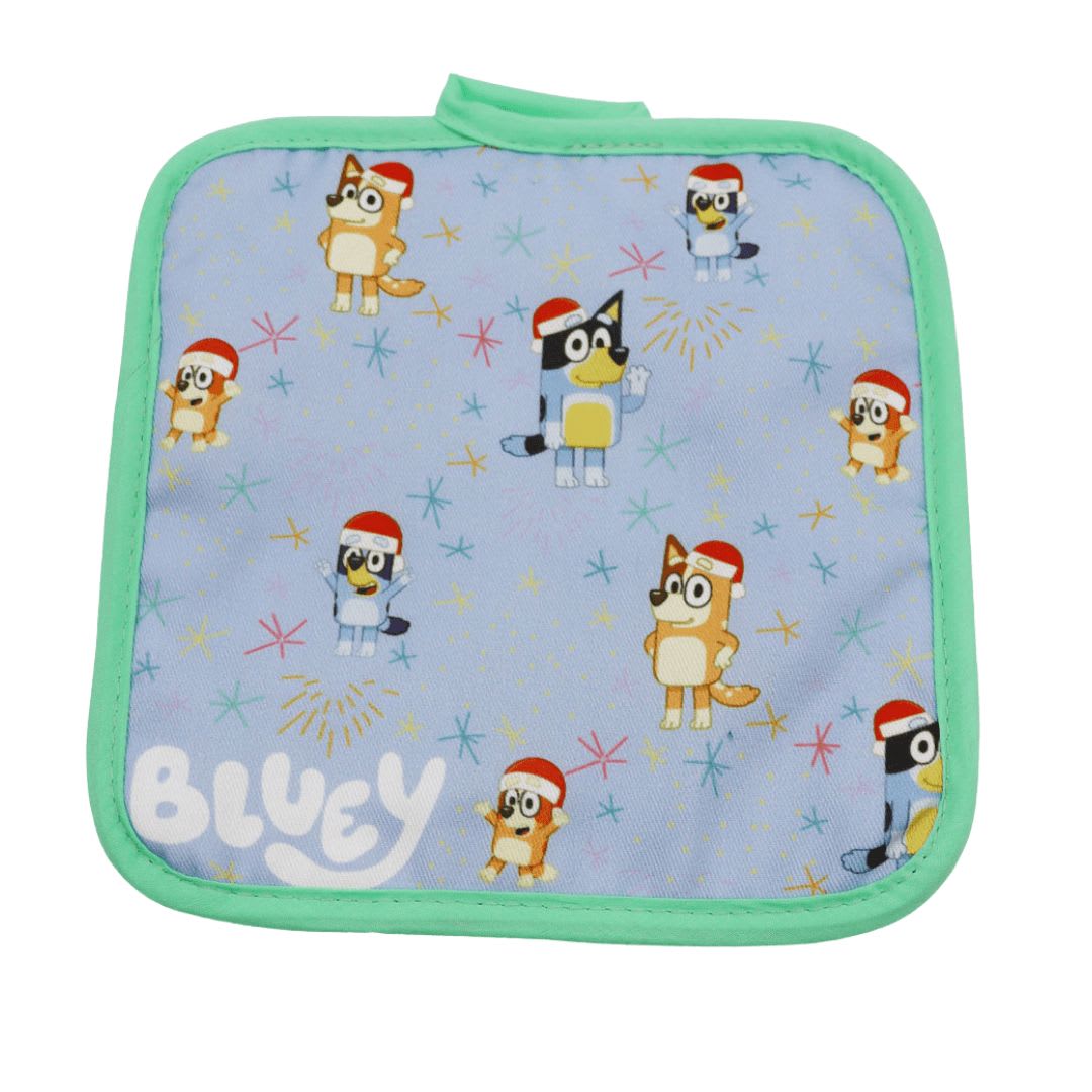 Pack Cocina Bluey Adulto y Niño con Guante y Toma Olla4