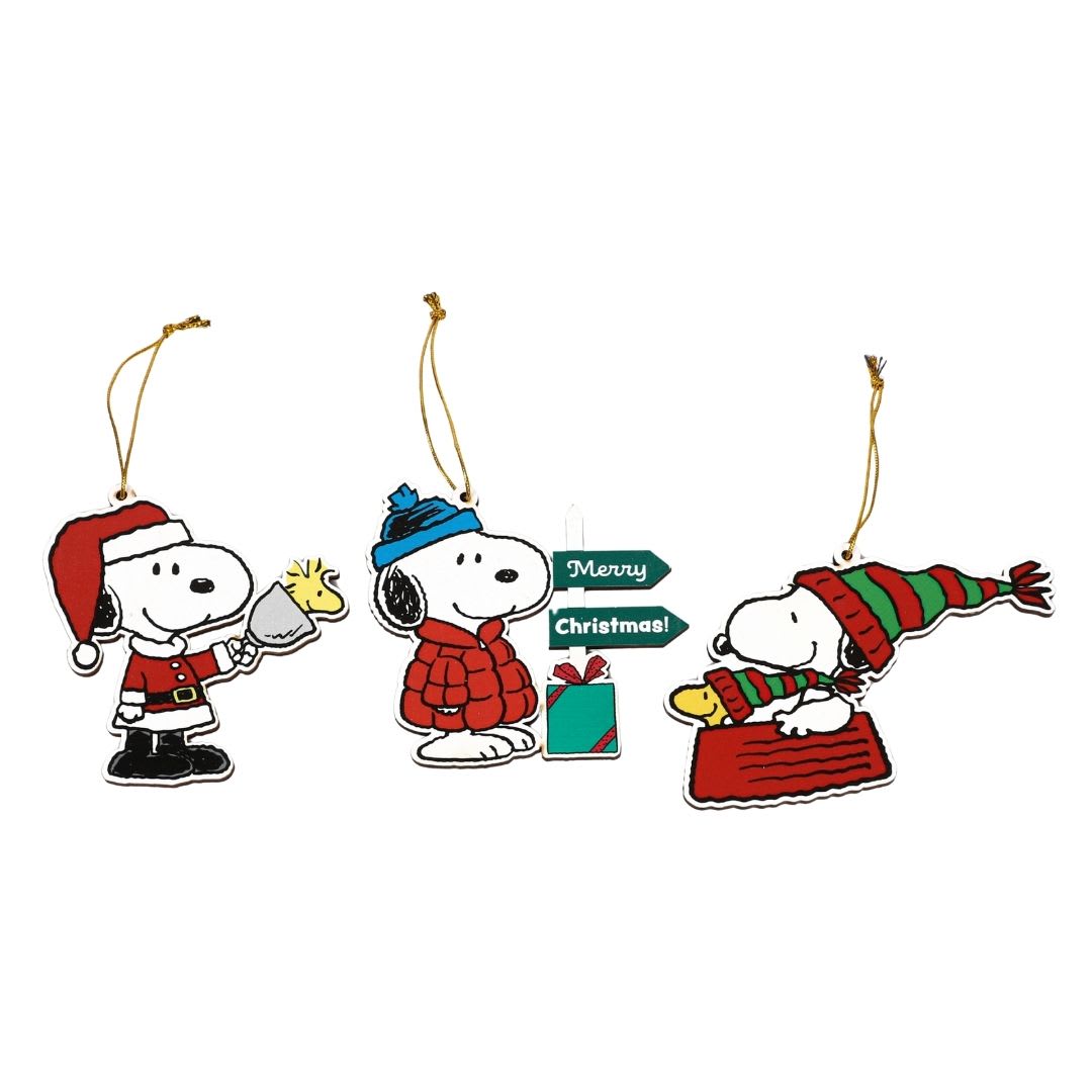 Set de adorno arbol navidad Snoopy X3 unds 12cm3