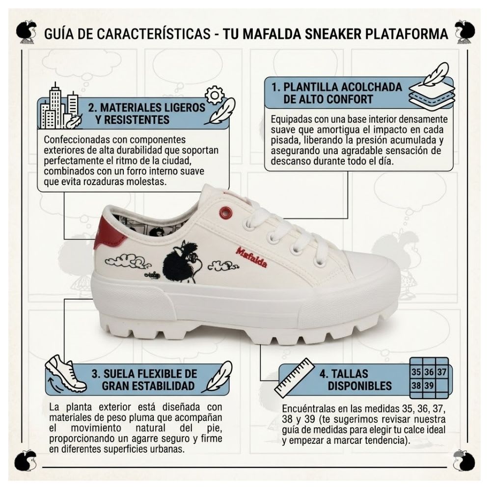 Zapatillas Urbanas Mujer Mafalda Crema2
