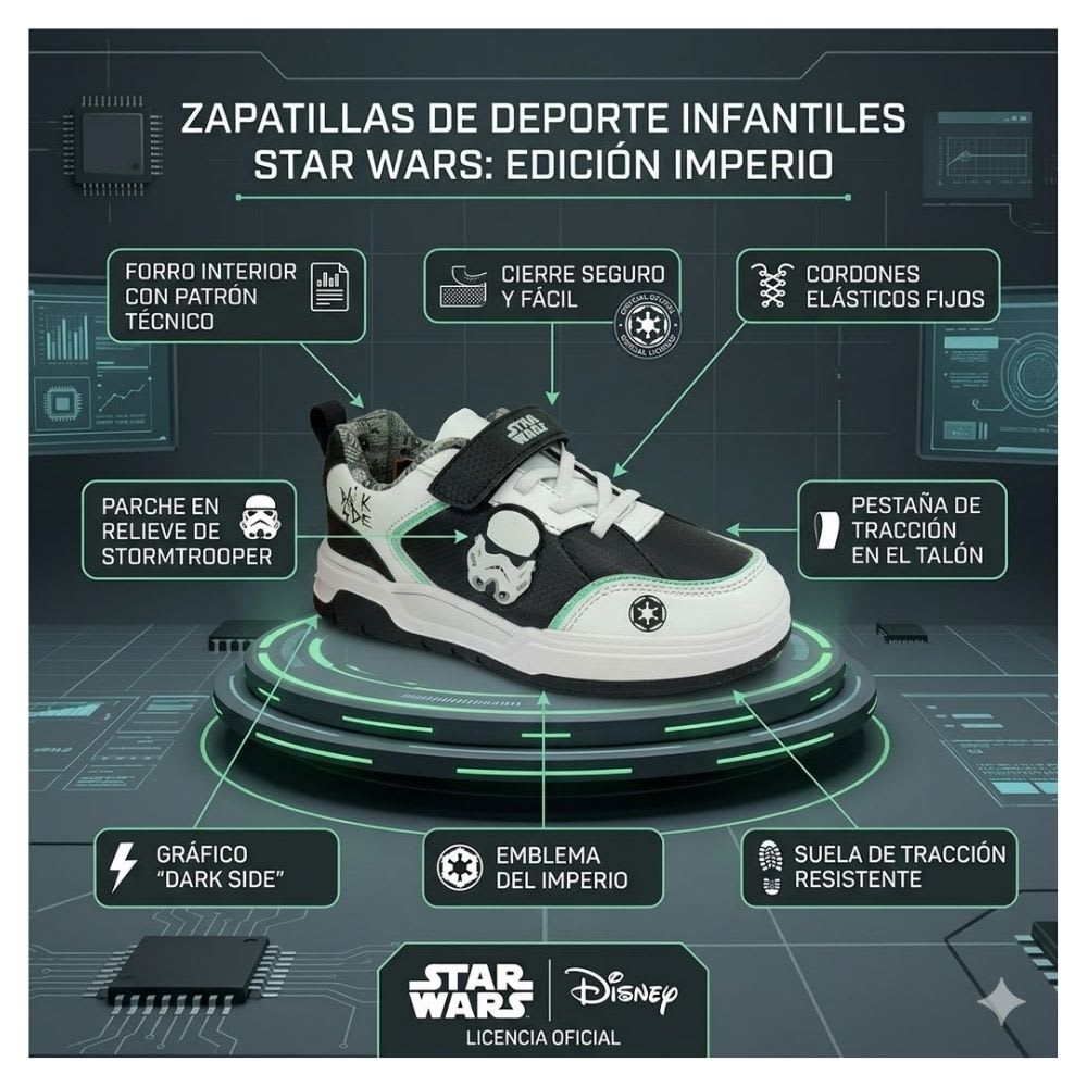 Zapatillas Niño Casual Star Wars Stormtrooper Negro2