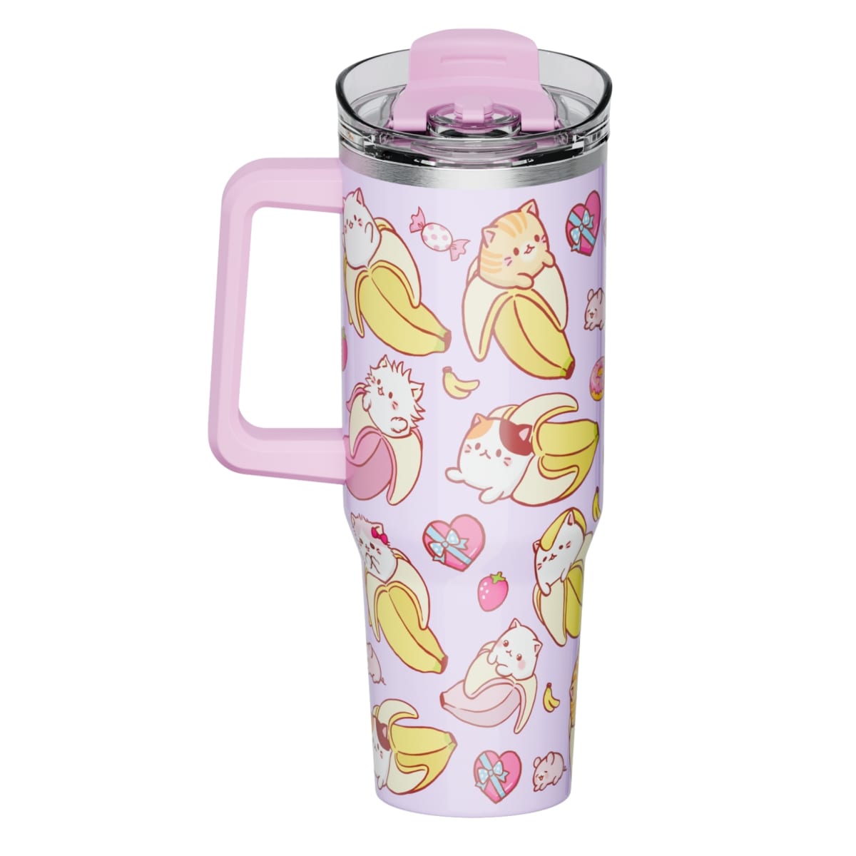 Mug Termo Bananya Gatitos Gabby Chibi con asa 1200 ML4