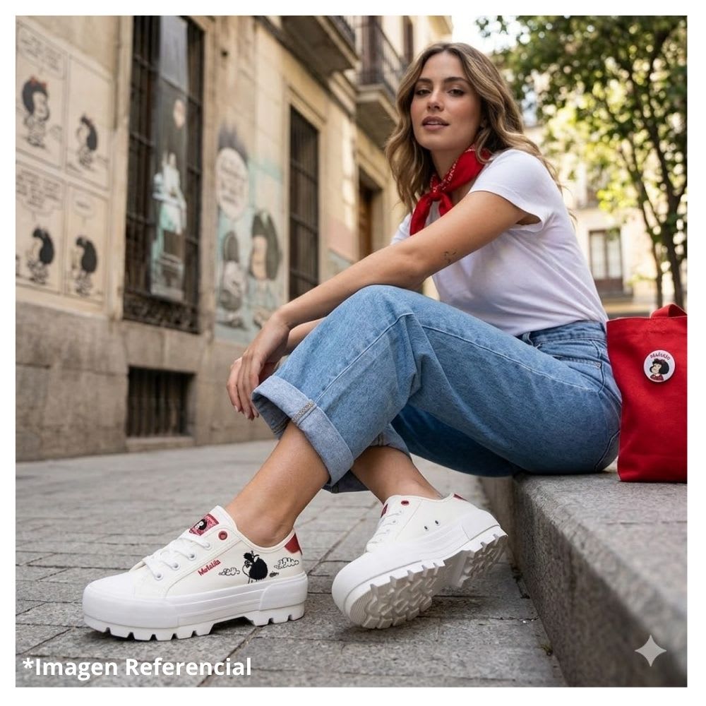 Zapatillas Urbanas Mujer Mafalda Crema5