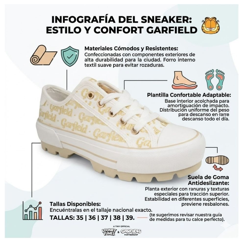 Zapatillas Urbanas Mujer Garfield Amarillo2
