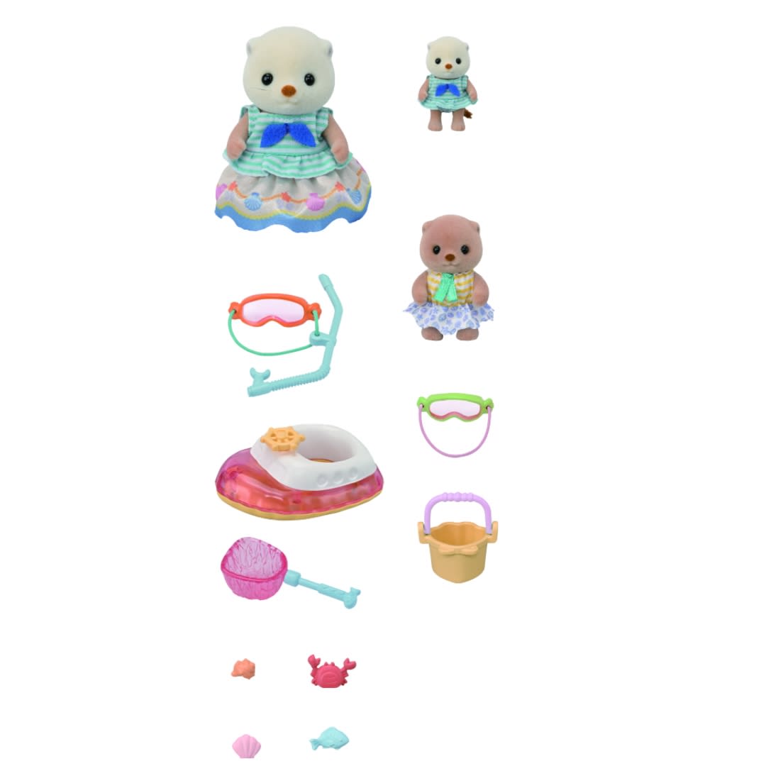 Juguete Sylvanian Ternurines Set Hermanas Nutria Marina2