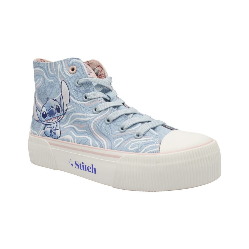 Zapatillas Mujer Urbanas Botin Stitch Celeste Rosado2
