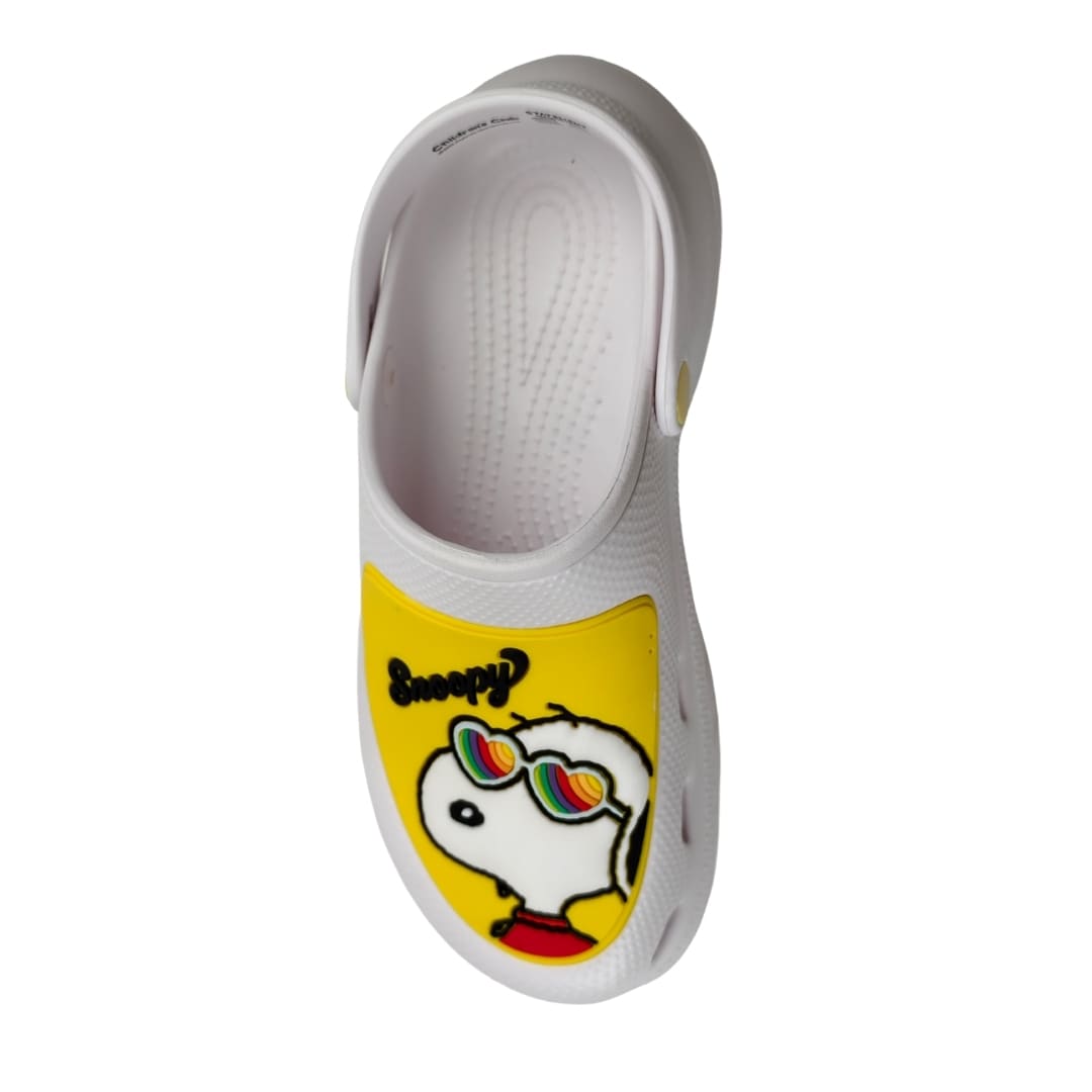 Sandalias Mujer Clog Casual Snoopy Blanco2