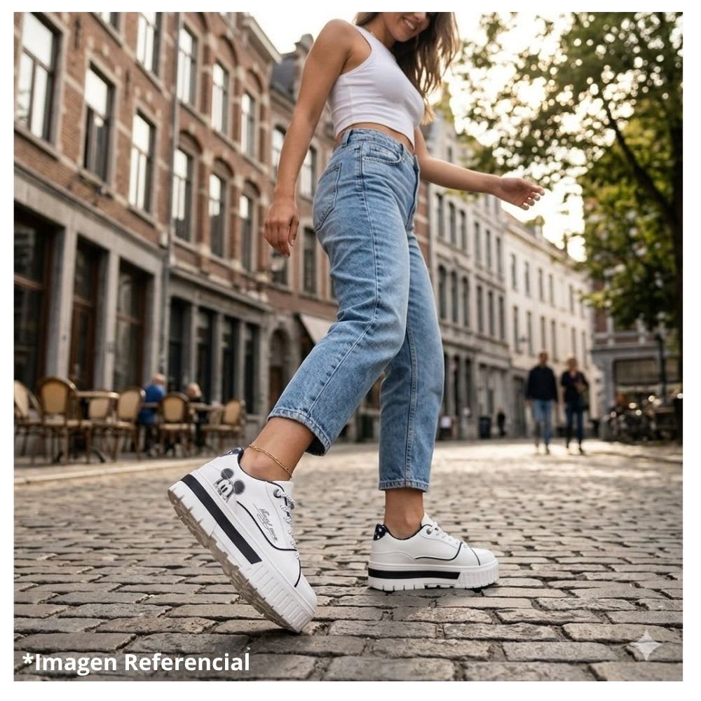 Zapatillas Mujer Mickey Mouse Casual Blanco7
