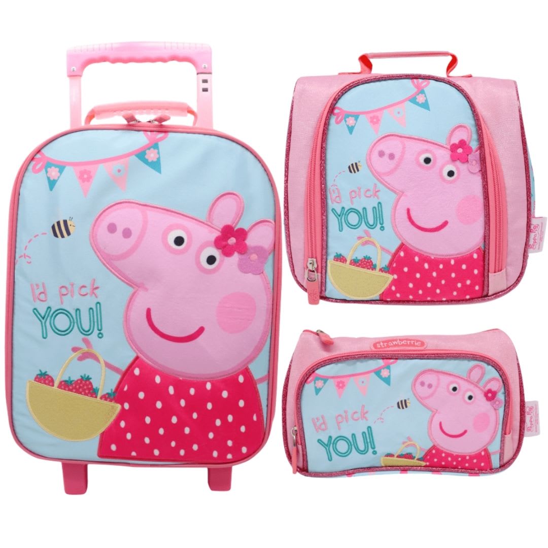 Maleta Nido + Lonchera + Cartuchera  Peppa Pig Fresitas 0