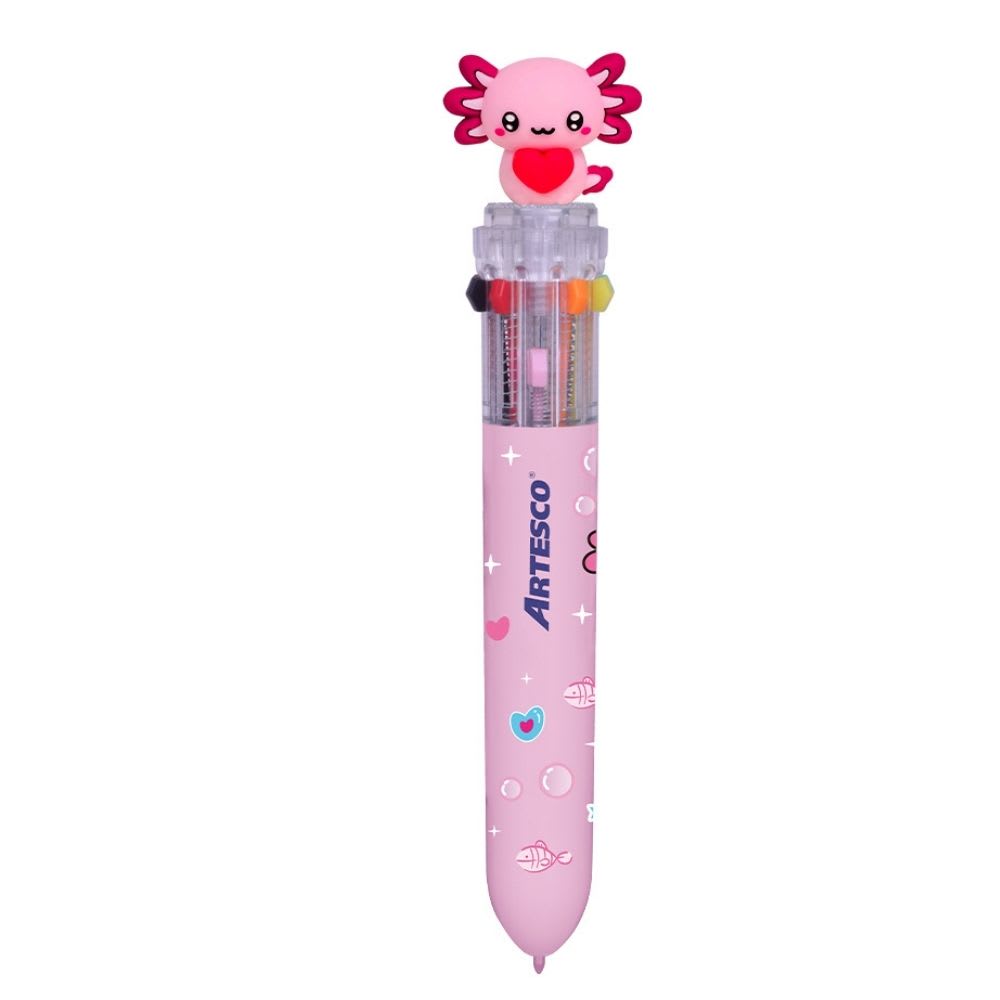 Lapicero Artesco Axolove Ajolote 10 Colores Rosado 0