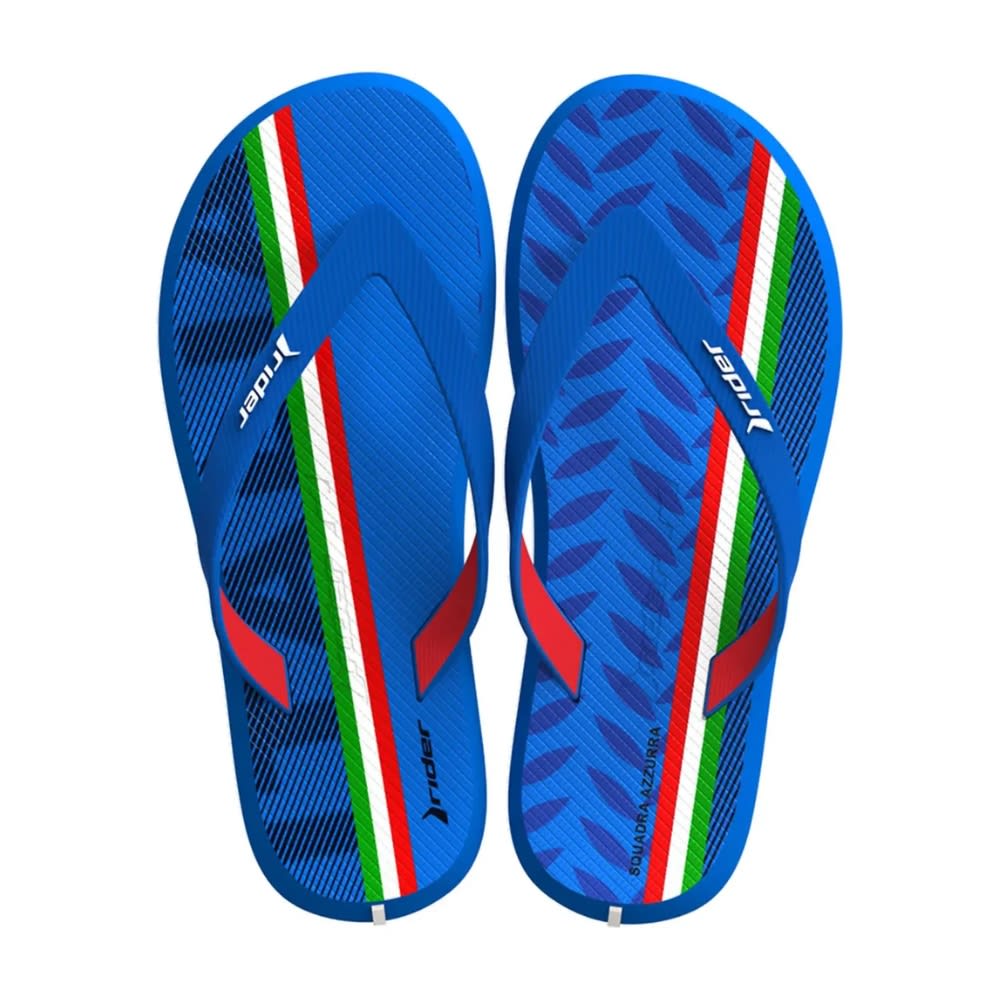 Sandalias Niño Playera Italia Futbol Rider Azul Rojo2