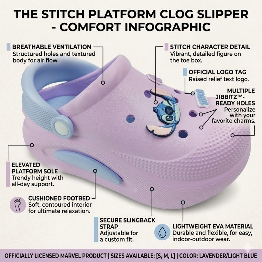 Sandalias Mujer Clog Casual Stitch Lila2