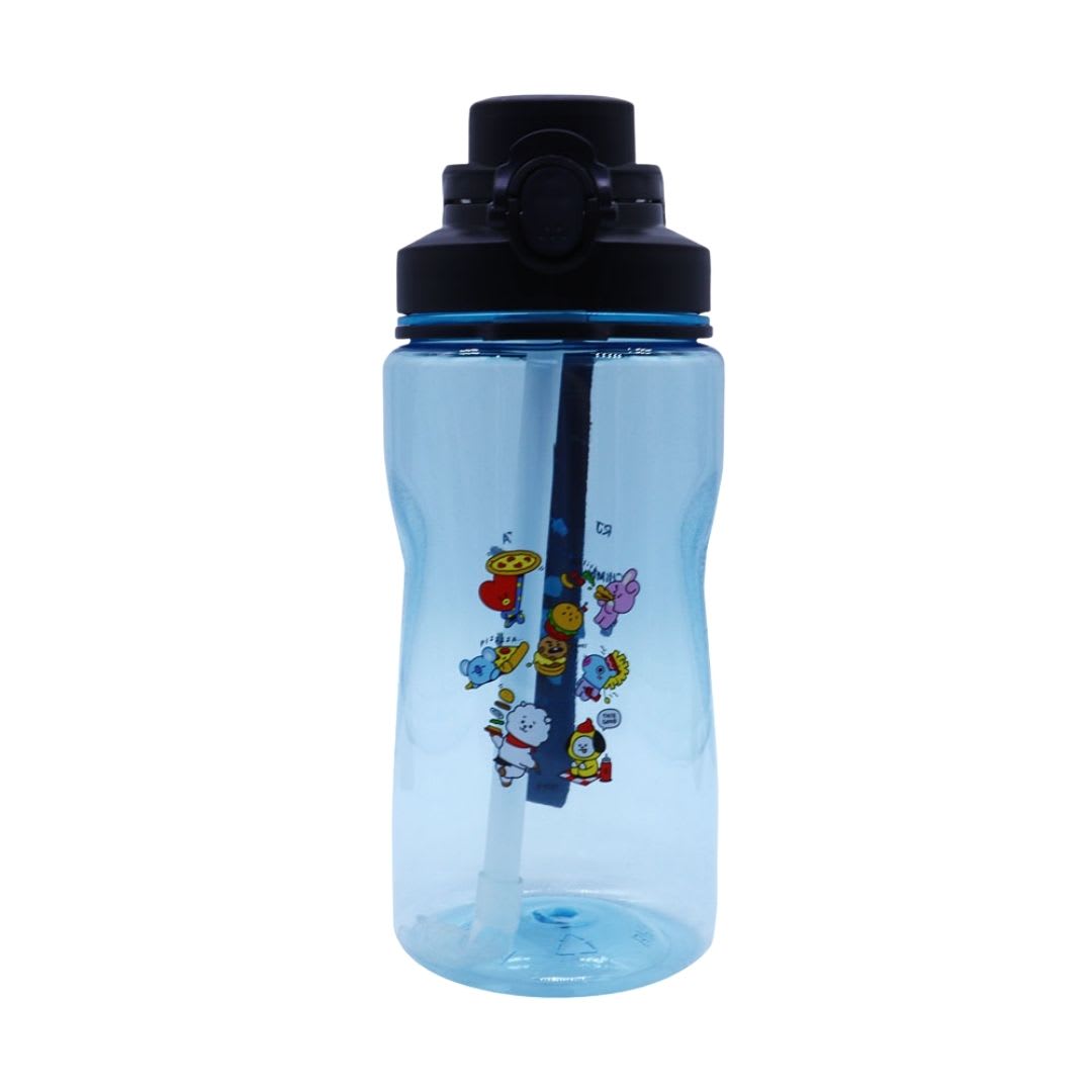 Tomatodo Escolar Botella Con Cañita BT21 BTS Kpop Kawai 1250 ML 0
