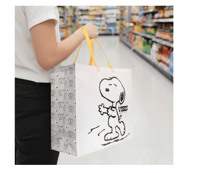 Bolsa Reutilizable Snoopy Peanuts Gris 39 x 44 x 18 cm4