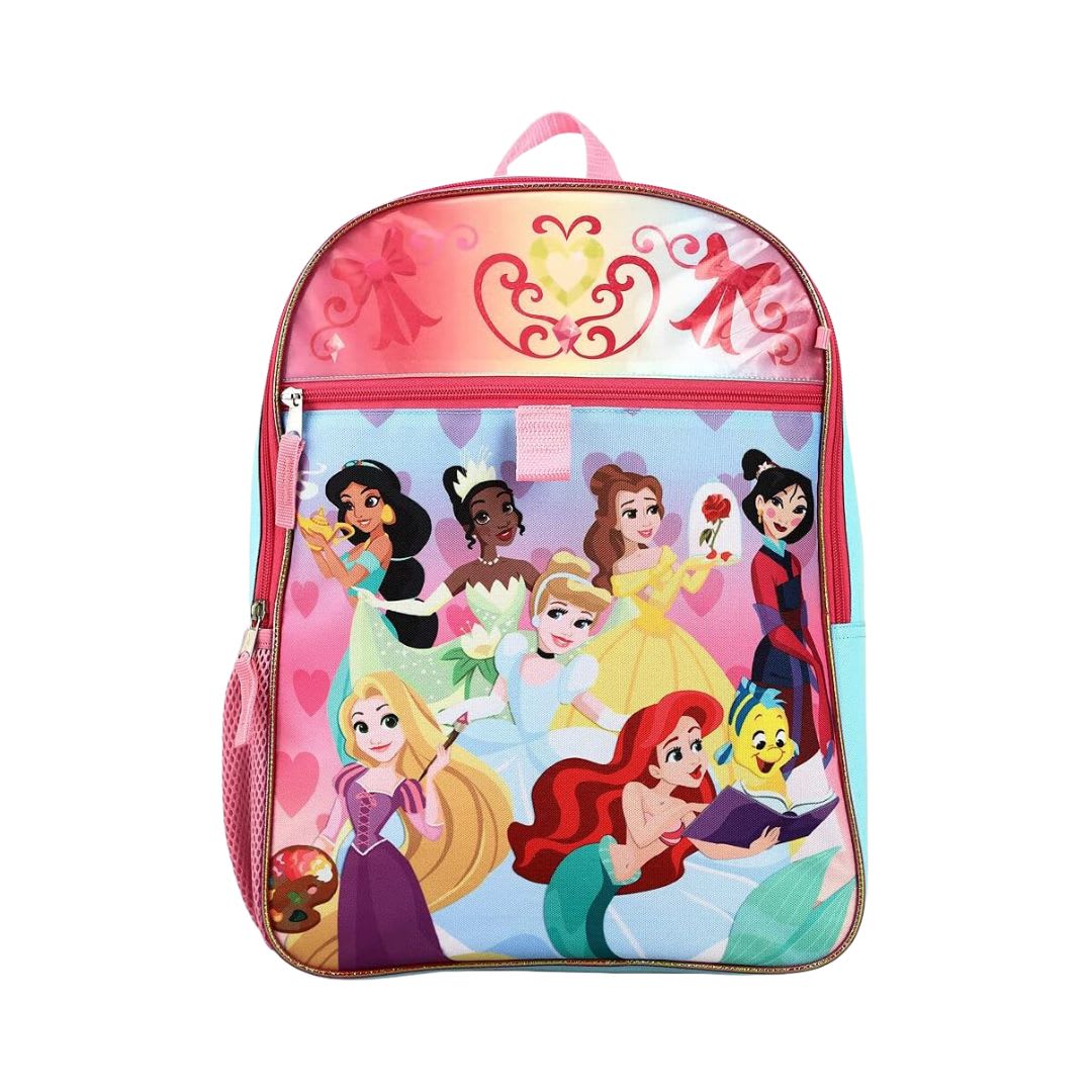 Pack Escolar Oficio Mochila Princesas Disney Rosado2