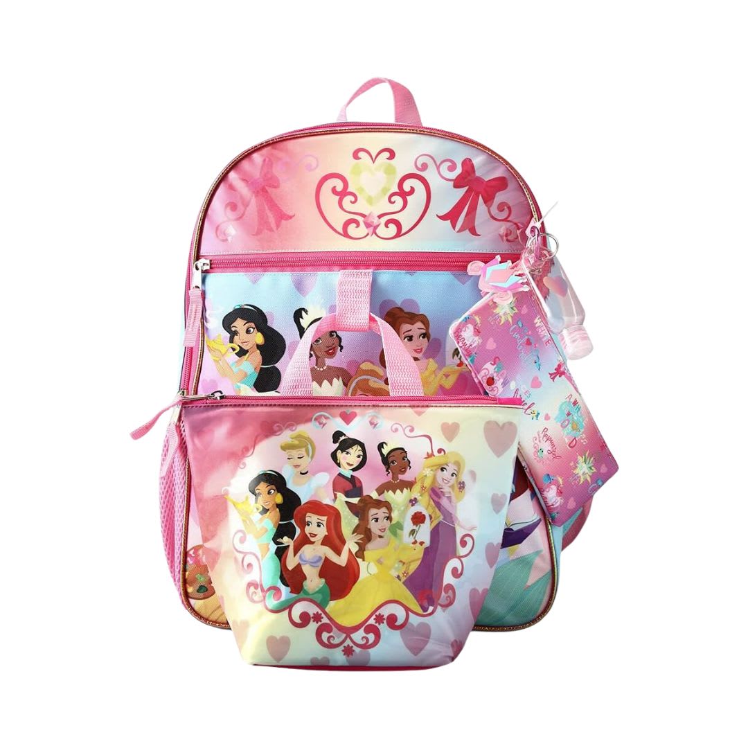 Pack Escolar Oficio Mochila Princesas Disney Rosado4