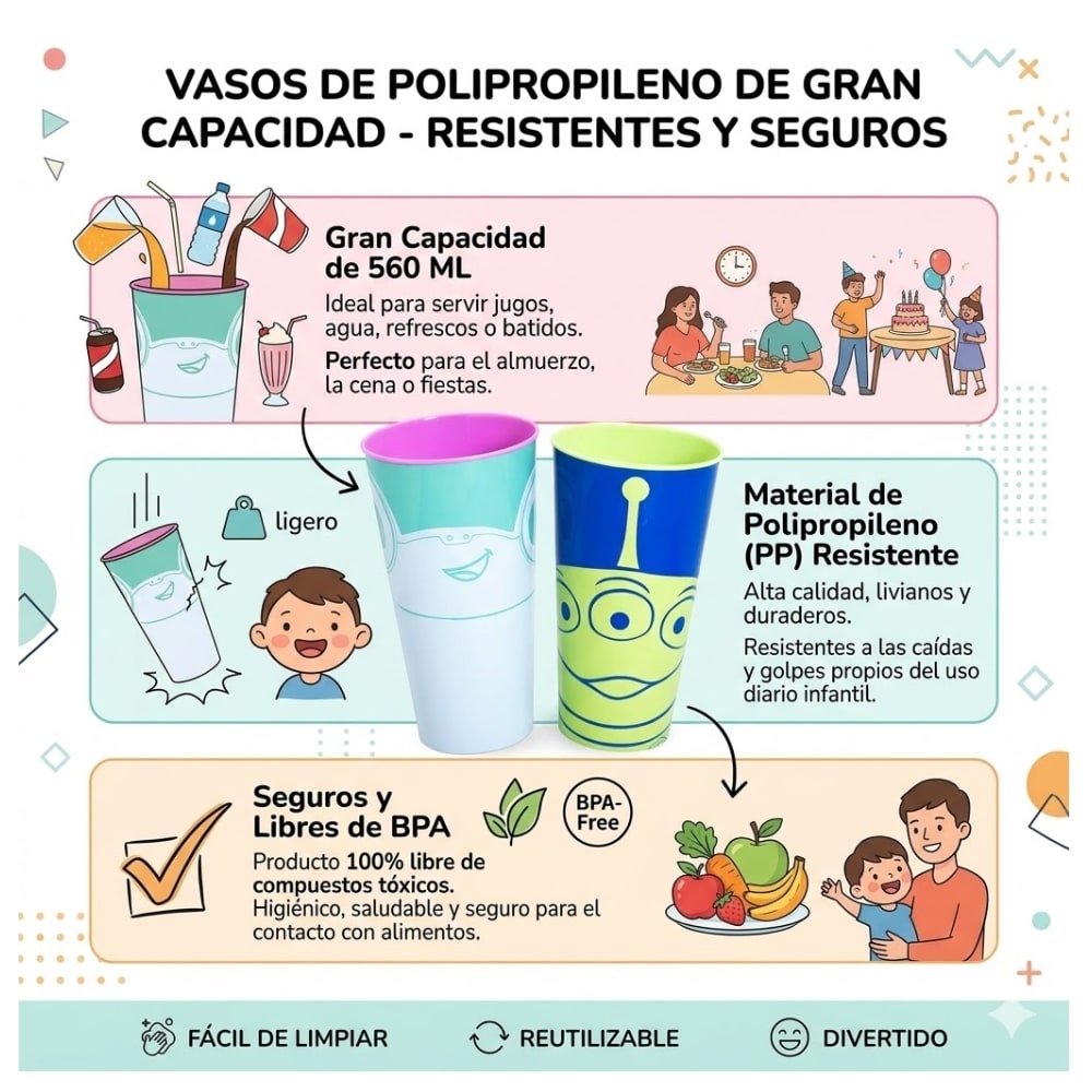 Set x2 Vasos Lillypad y Marcianito Toy Story 5 Keep 560 ML2
