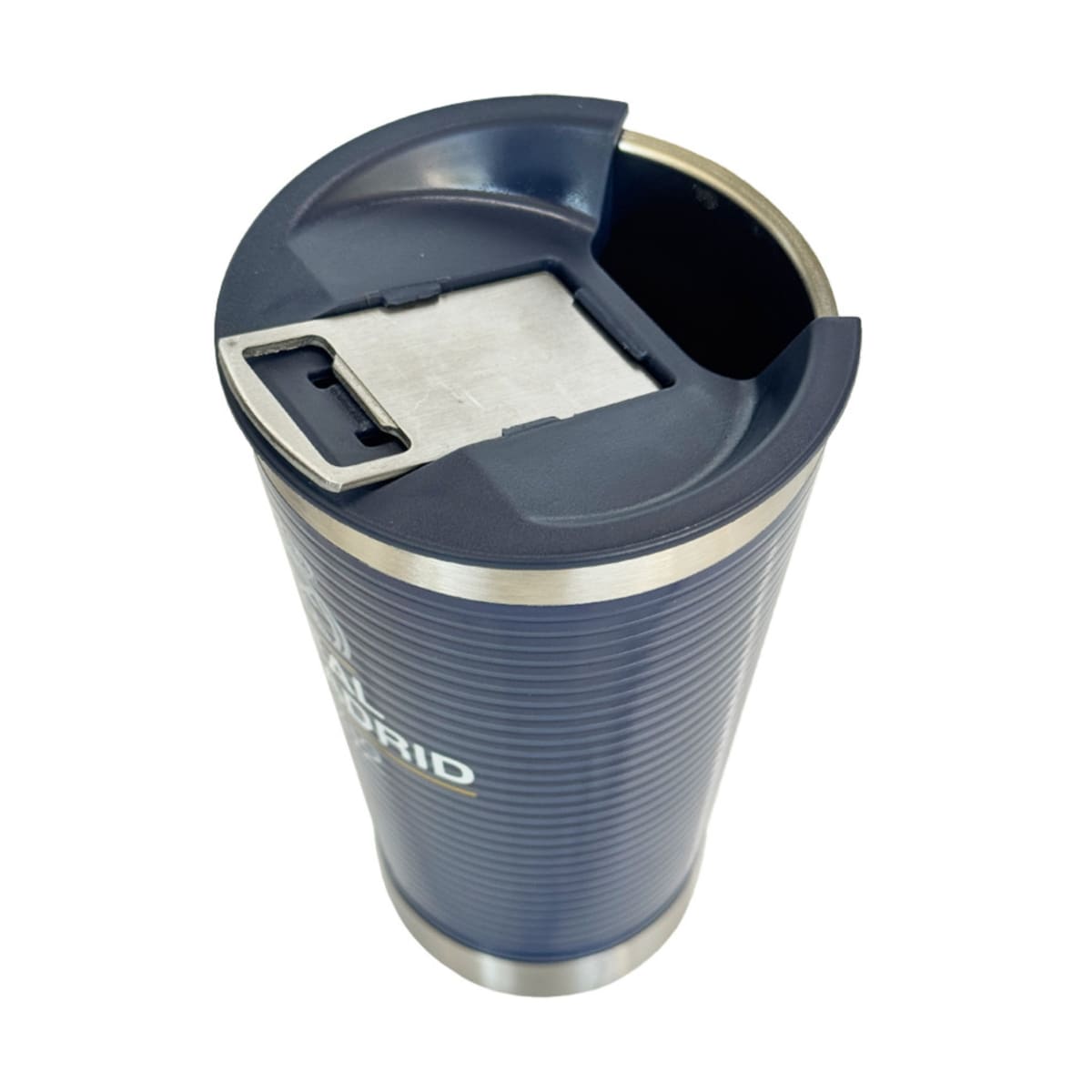 Mug Vaso Acero Termico Real Madrid Futbol Azul Con Destapador 500 ML2