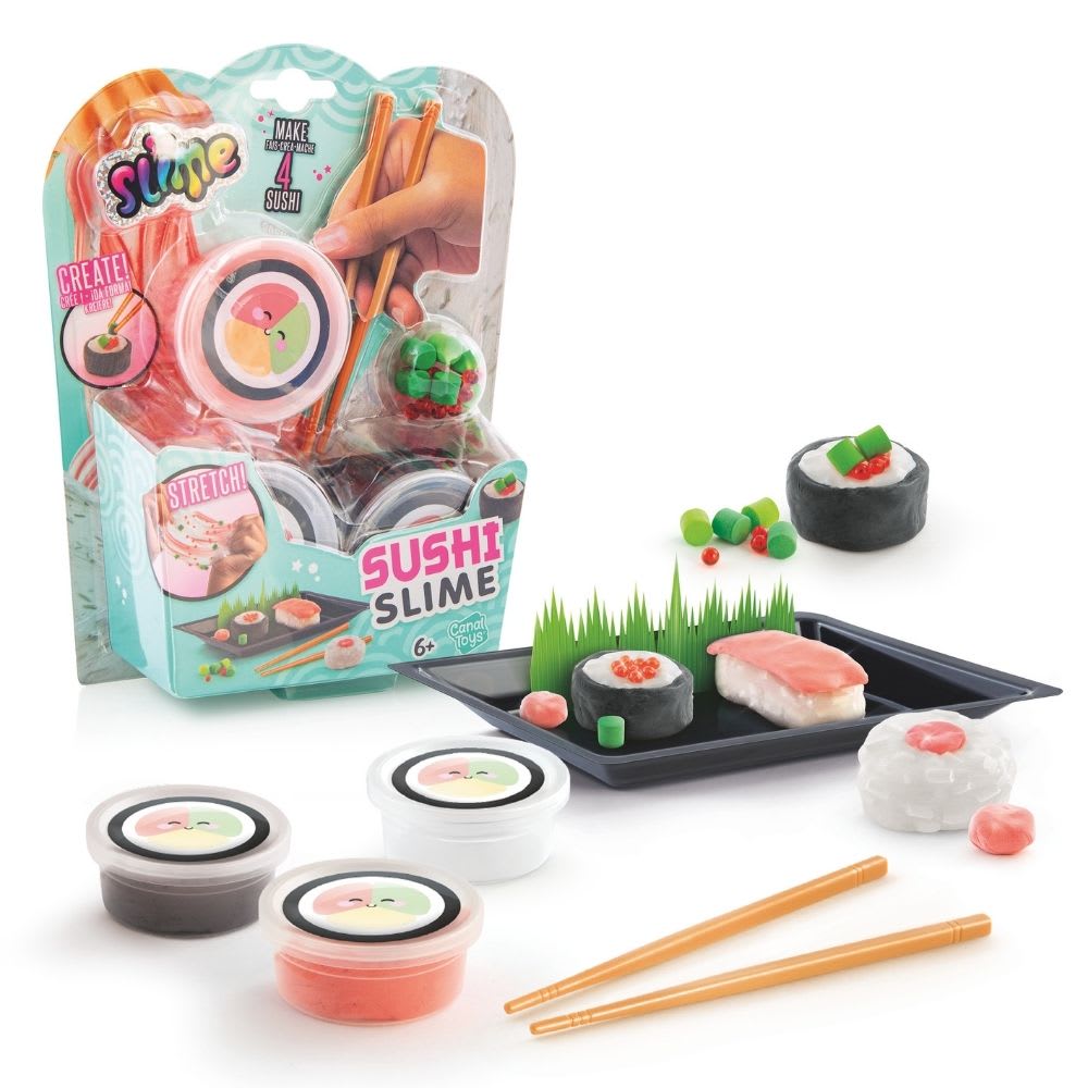 Kit de Sushi Slime con Accesorios Palitos Salsas Arroz Wasabi2