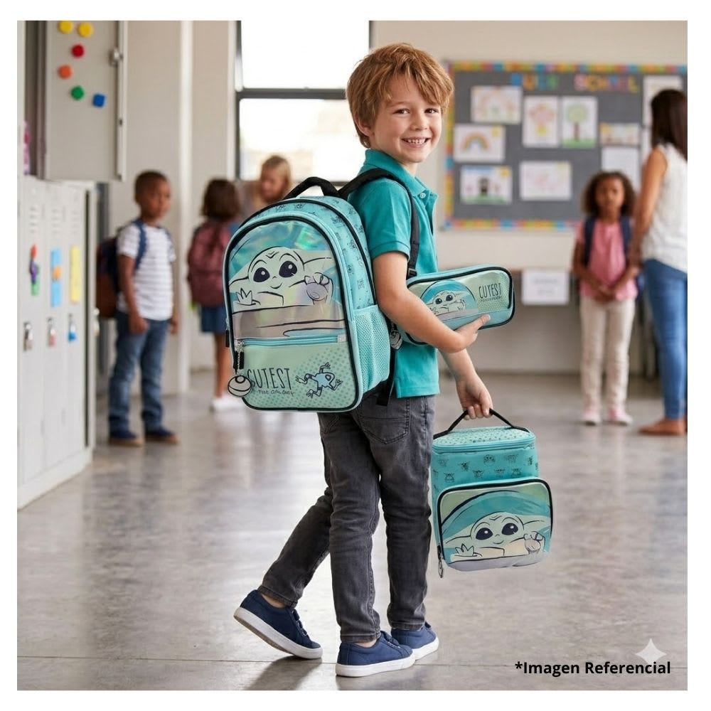 Pack Escolar Mochila Baby Yoda Grogu Star Wars Nido7