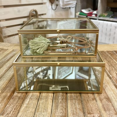 Caja Vidrio Dorada