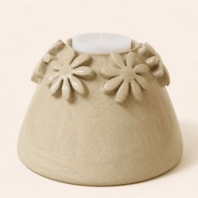 Portavela Floral Marie Le-Blanc