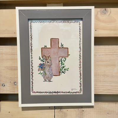 Cuadro borde gris 17 x 22 cm