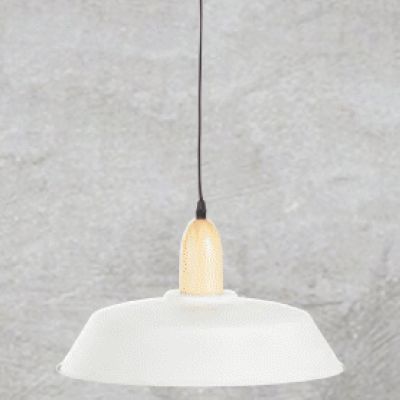 Lámpara metal blanca