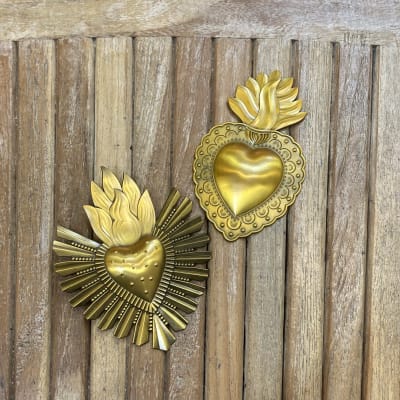 Sagrado corazón oro 13x8 cm