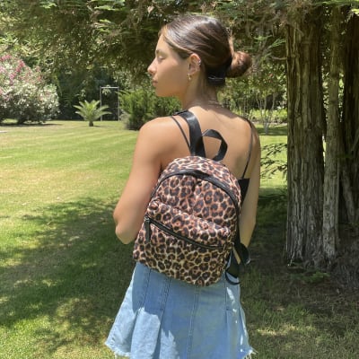Mochila Leopardo / Negra Pañuelo