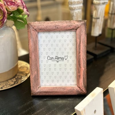 Porta retrato Rosa decapado 20x15