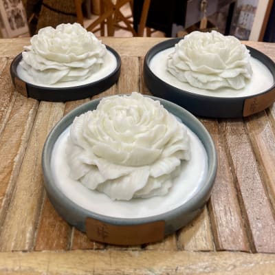 Vela Soya en Plato bajo 13cm