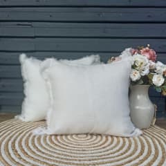 Cojin lino flecos/pestaña 45x45 0