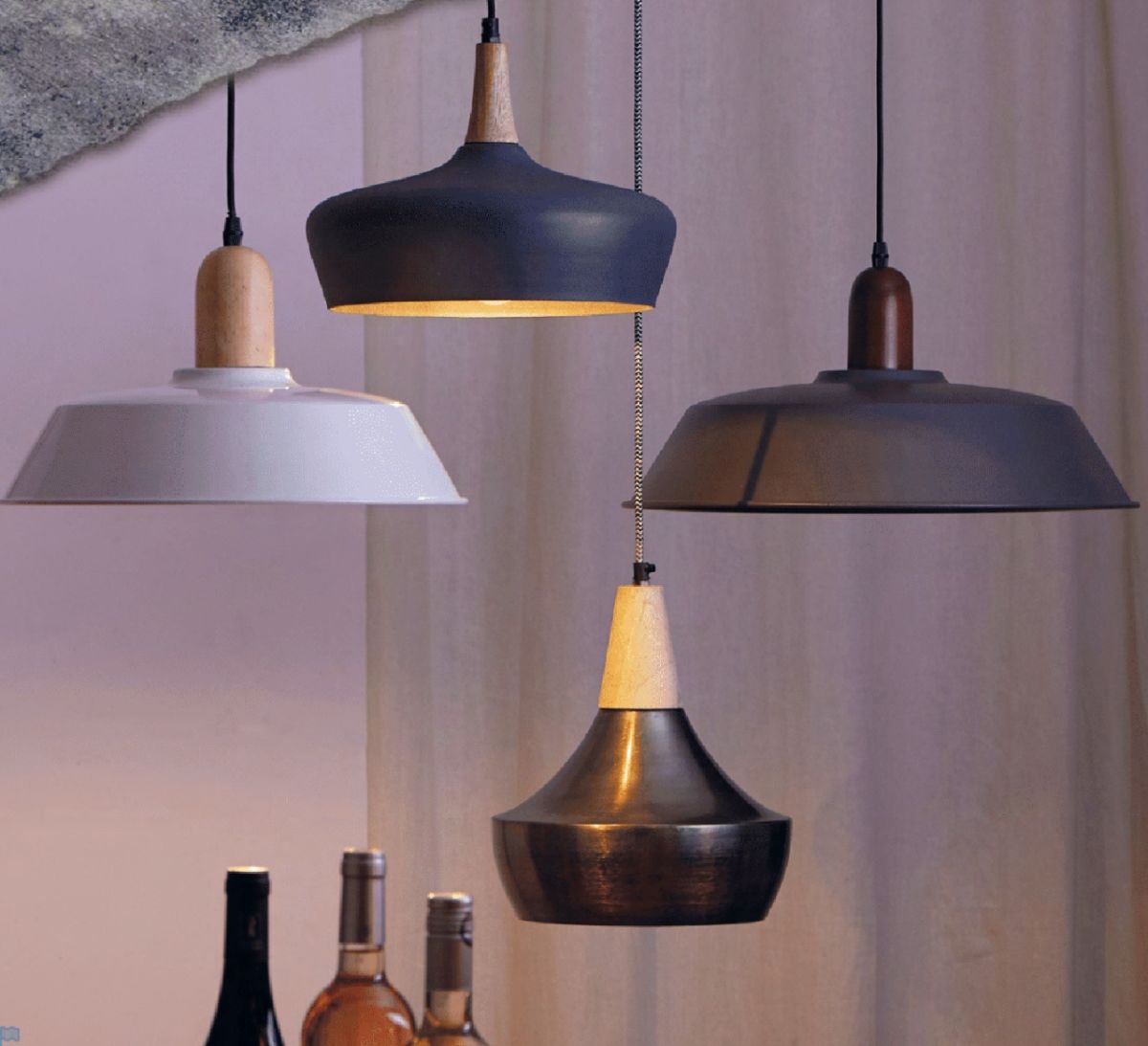 Lámpara metal blanca1